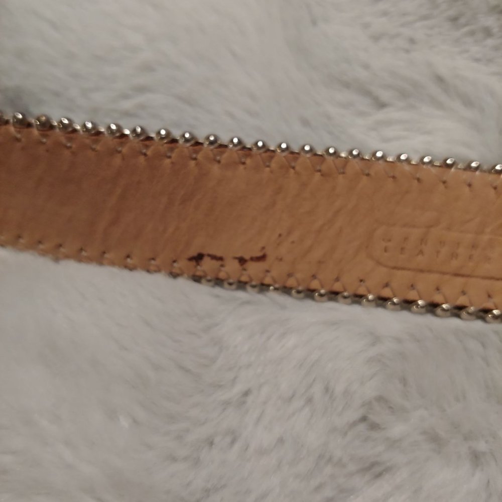 Belts by SImon metallic teal leather belt with silver hardware large - Picture 15 of 16